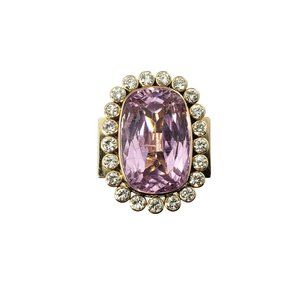 Vintage 14 Karat Yellow Gold Amethyst and Diamond Ring Size 9 #11249